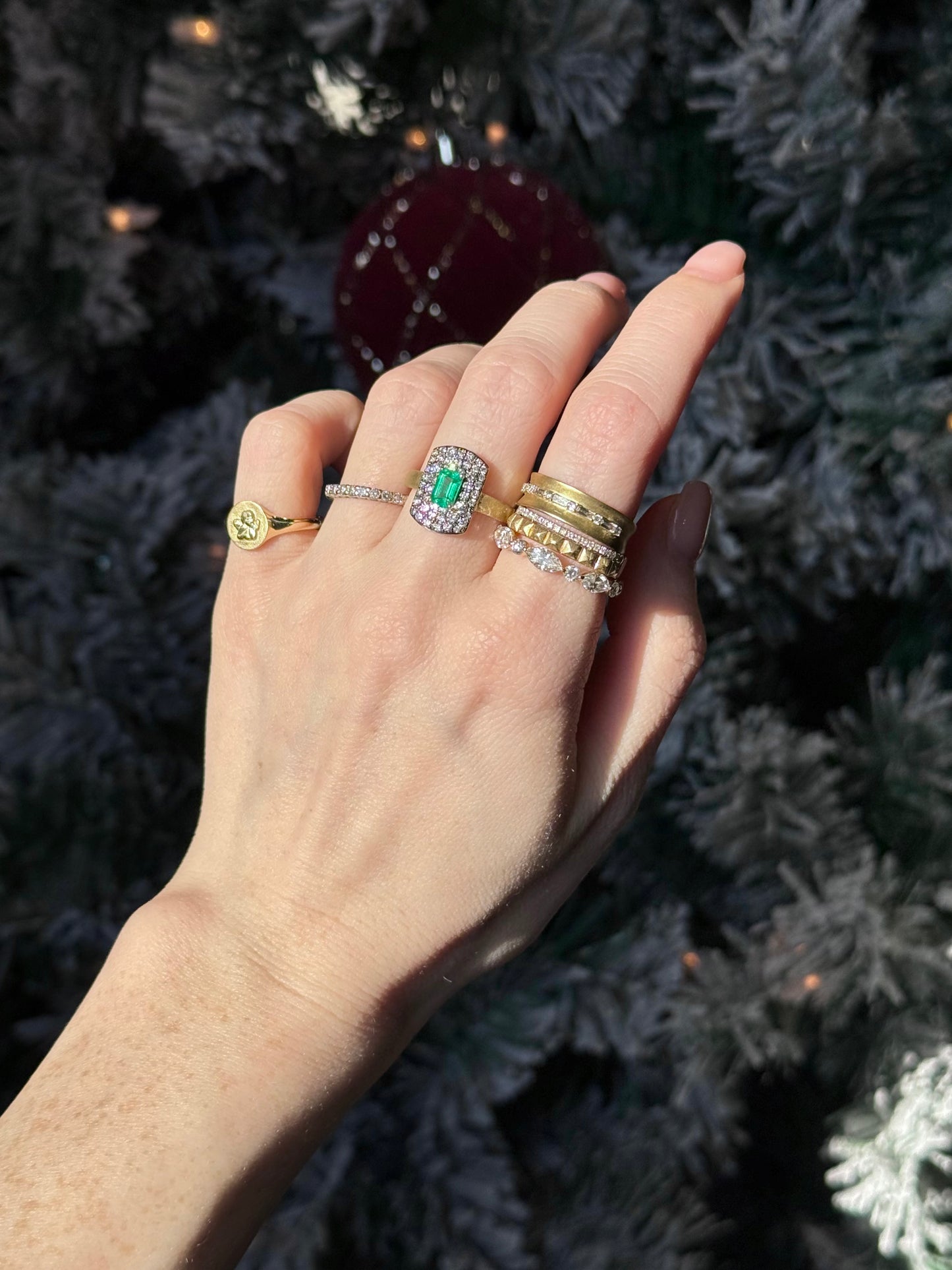 14K Yellow Gold Cherub Angel Ring