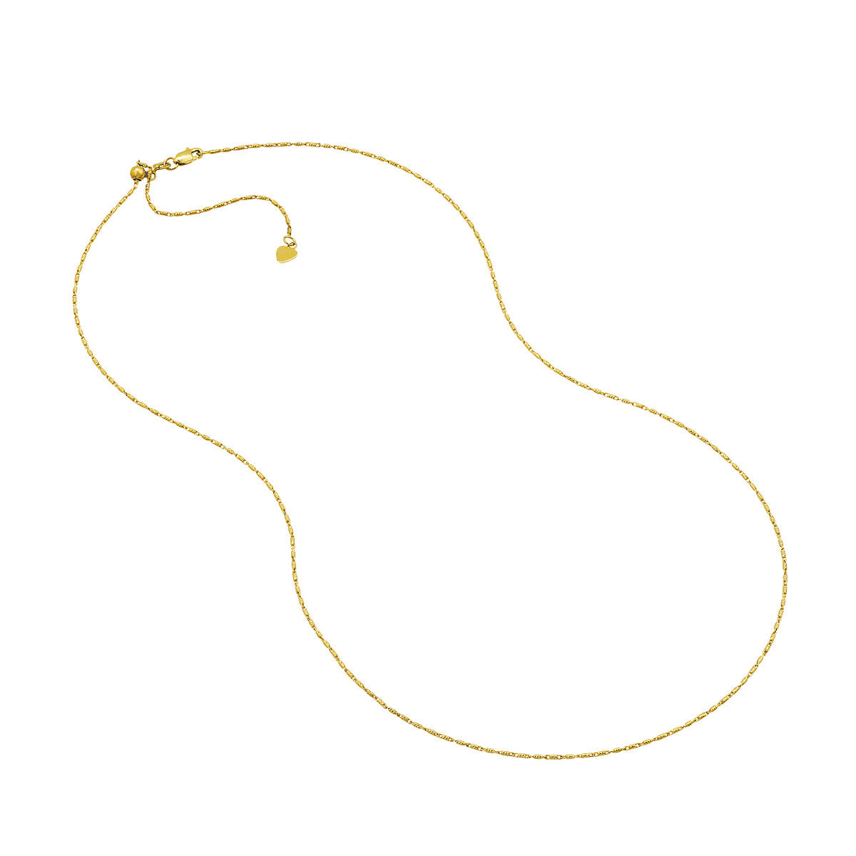 14k Yellow Gold Diamond-Cut Lumacina Adjustable Chain