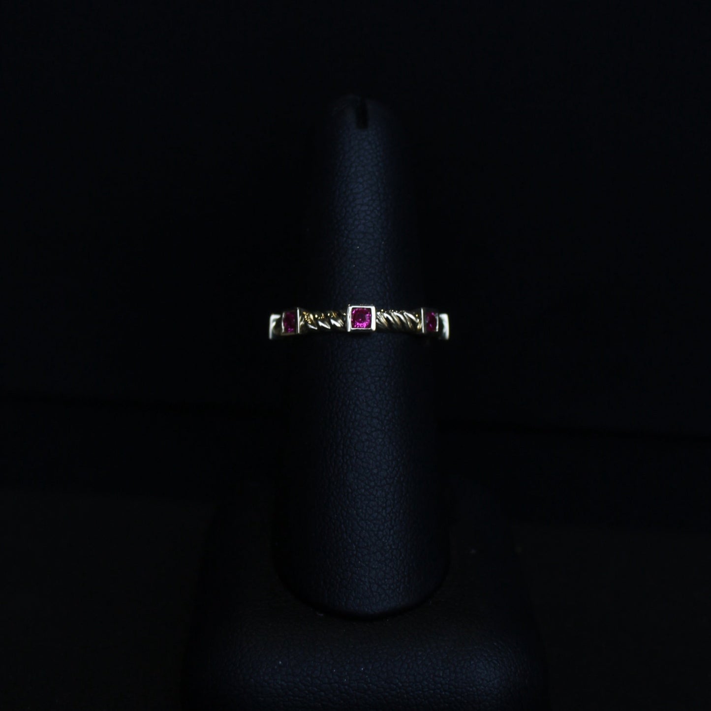 14K Yellow Gold Ruby Rope Band