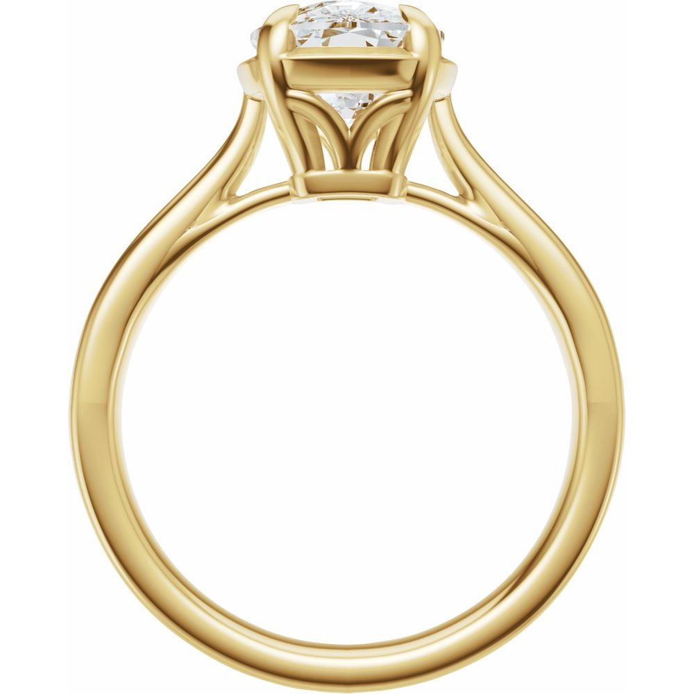 14K Yellow Gold 2ct Elongated Cushion Engagement Ring