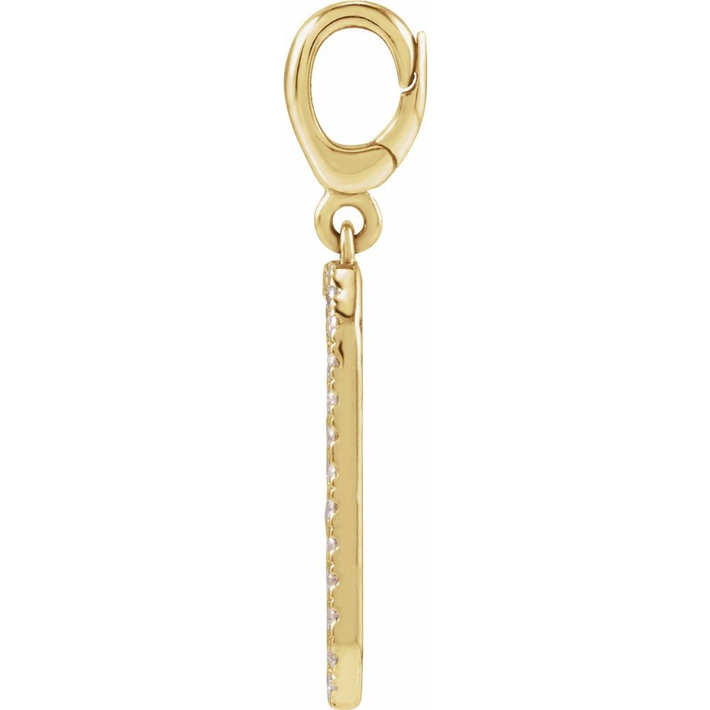 14K Yellow Gold Engravable Diamond Dog Tag