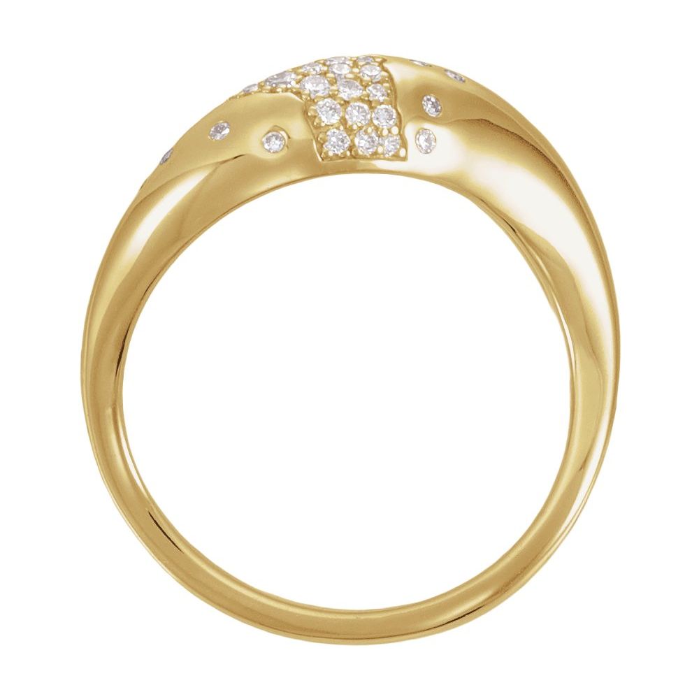 14K Yellow Gold Pave Freeform Ring