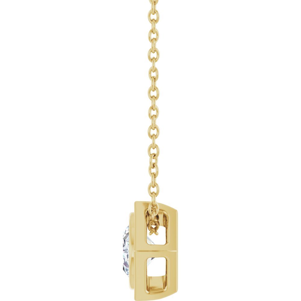 14K Yellow Gold Geometrical Diamond Necklace