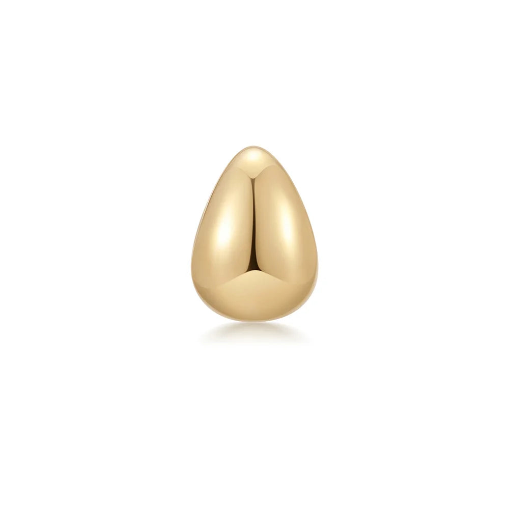 ARDEN | 14K Yellow Gold Domed Stud Hoop Earring