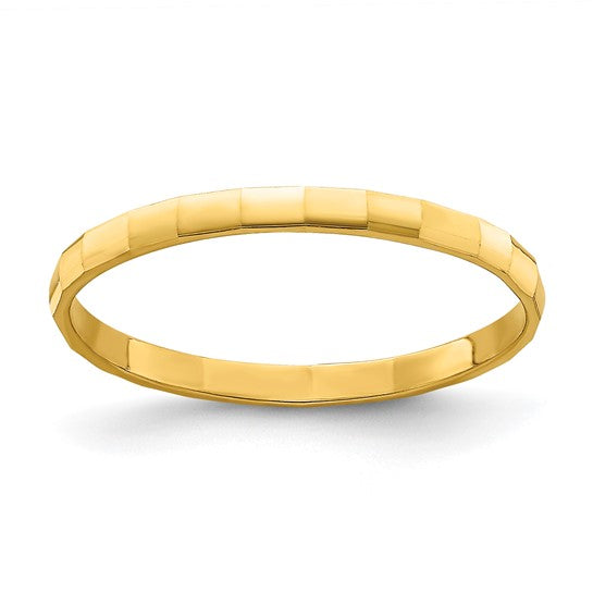 10K Yellow Gold Bamboo Midi Ring