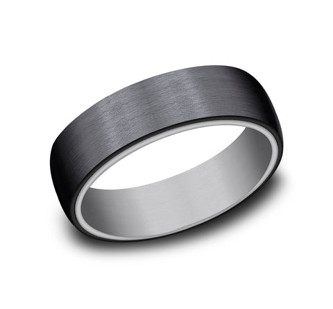 Black Titanium w/ Grey Tantalum Inside Men's Wedding Band