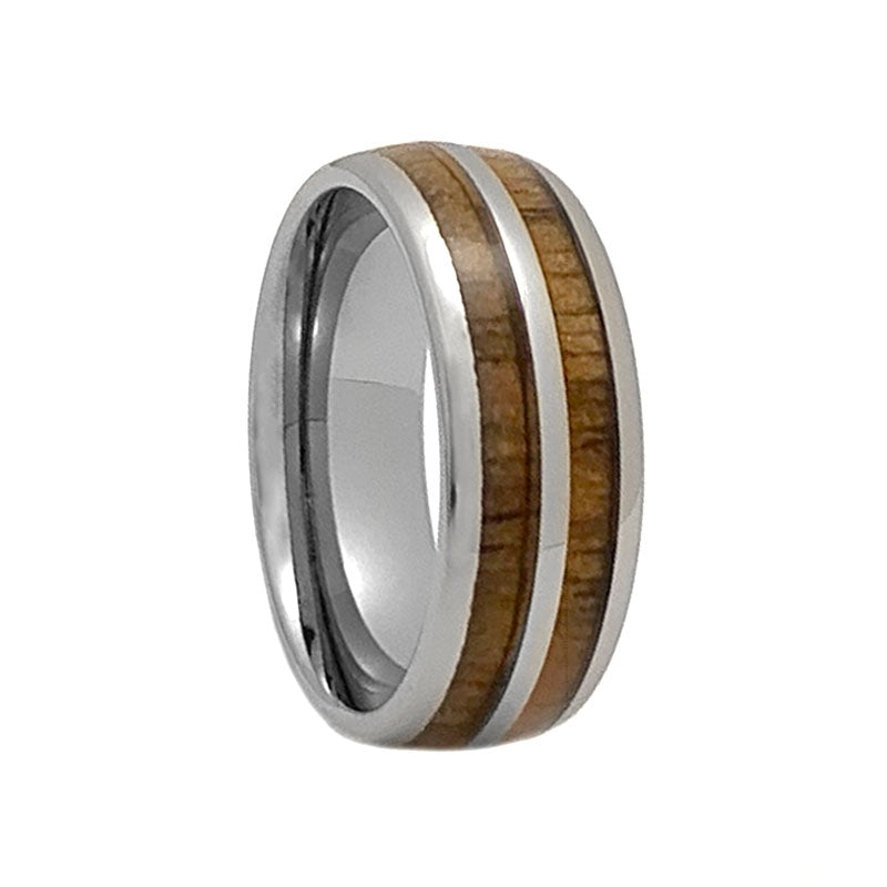 Tungsten Carbide - Walnut Wood Inlay Men's Wedding Band