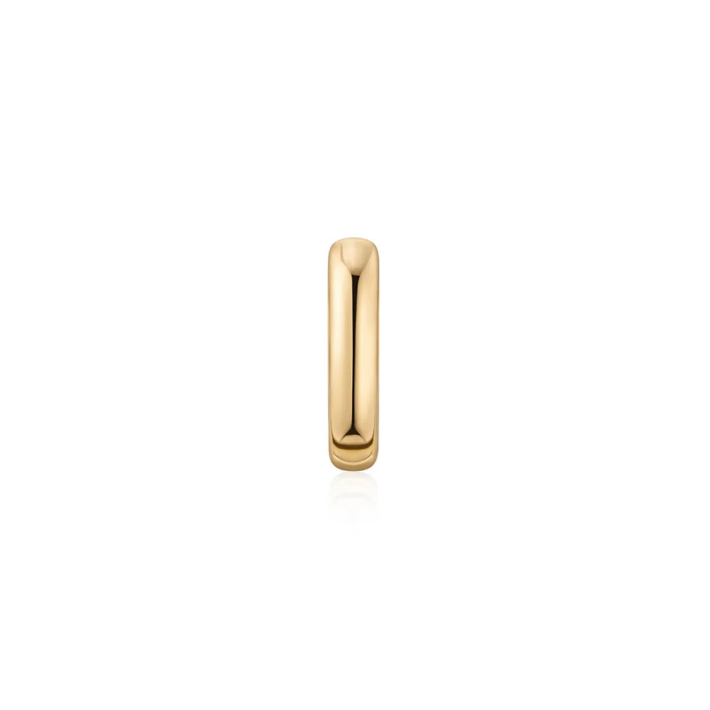 DOMINIQUE | 14K Yellow Gold Squared Paperclip Huggie Hoop