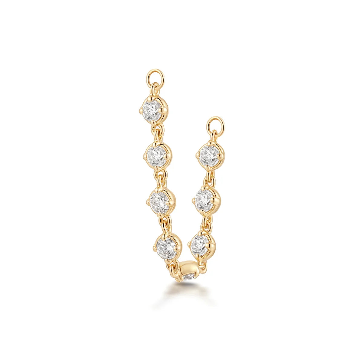 GINNY | 14K Yellow Gold Diamond Ear Chain