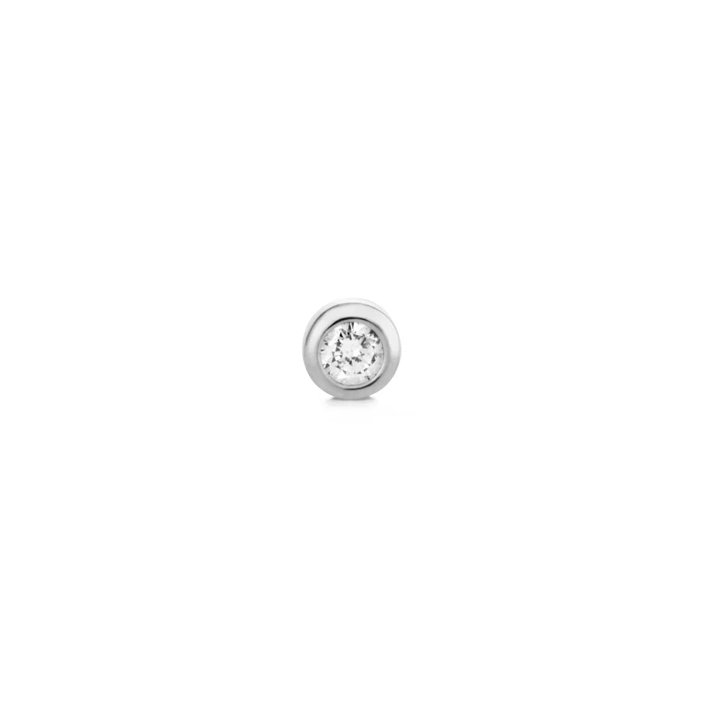 GERI | 14k White Gold Bezel Set Diamond Stud