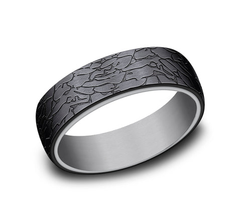 Black & Grey Tantalum Men's Wedding Band