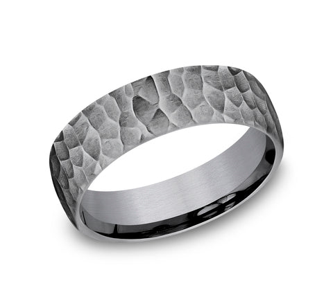 Hammered Grey Tantalum Men's Wedding Band
