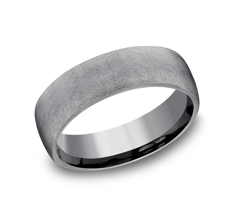 Grey Tantalum Swirl Finish Men's Wedding Band