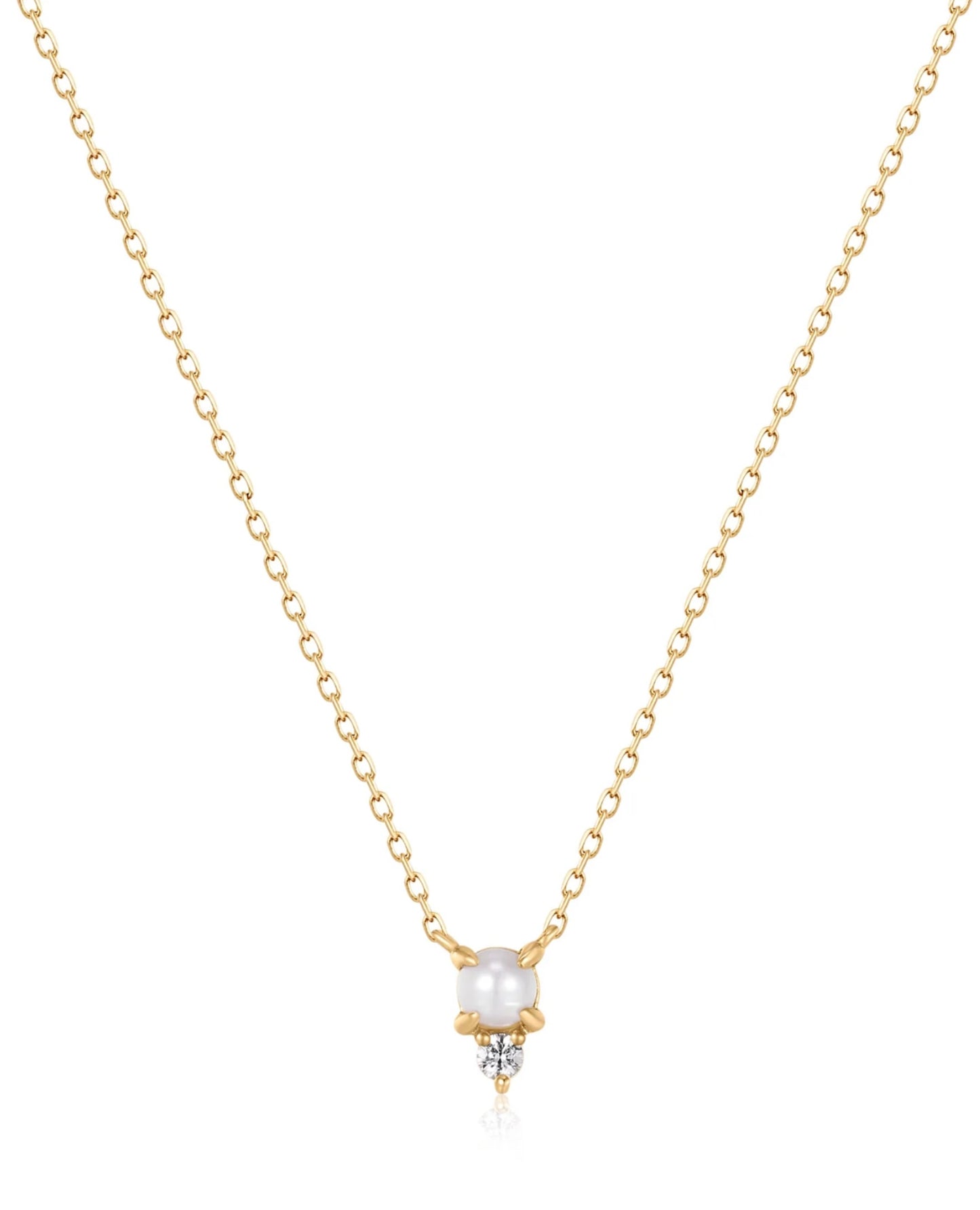 TALIA | White Pearl & White Sapphire Necklace
