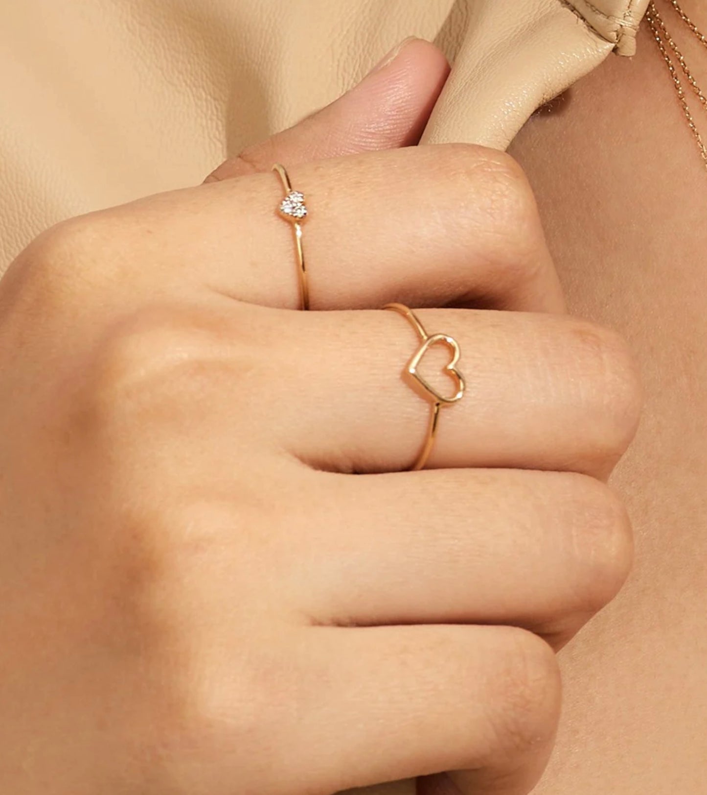 SOPHIE | 14K Gold Diamond Heart Ring