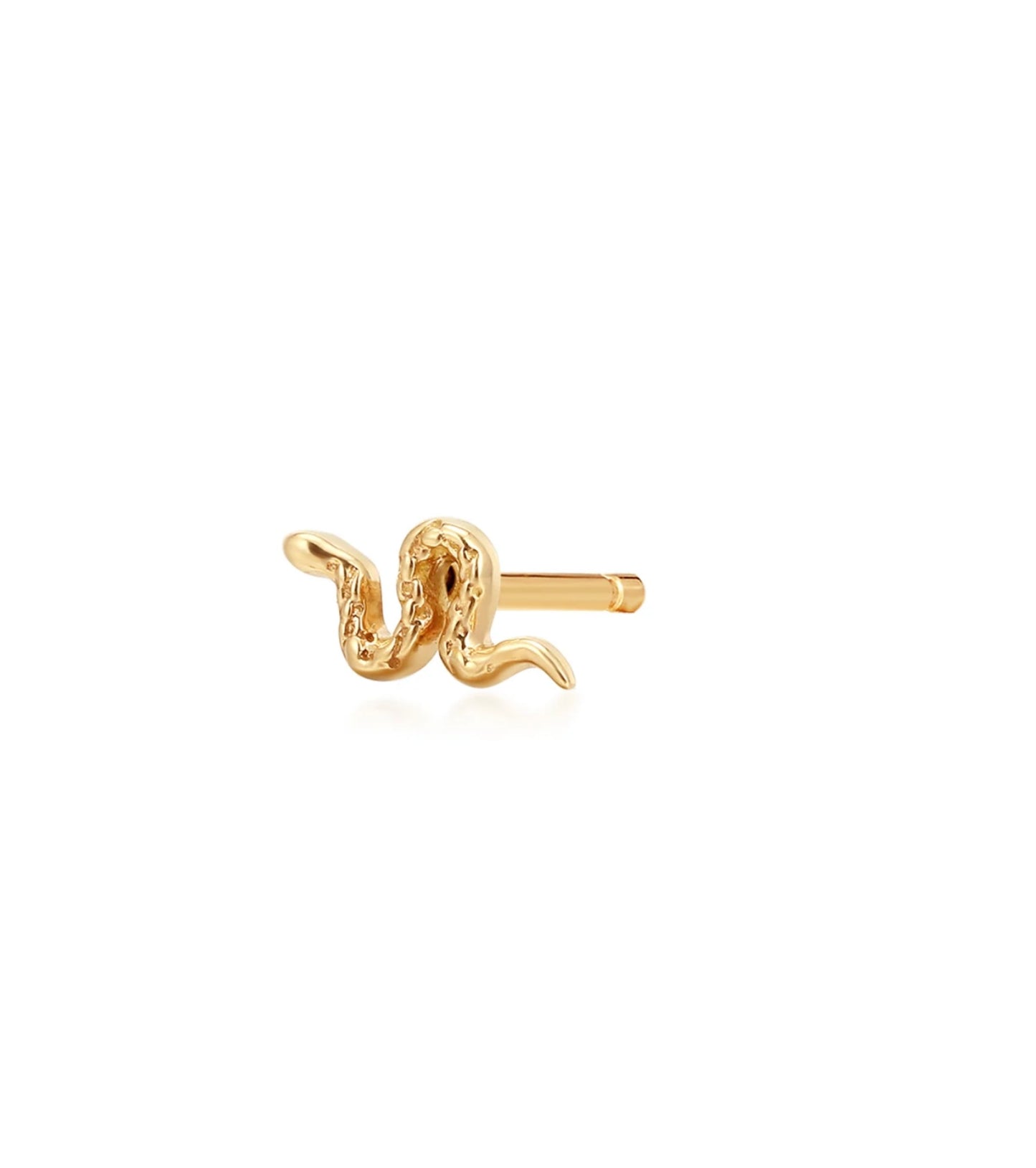 MEDUSA | 14K Yellow Gold Snake Single Stud Earring