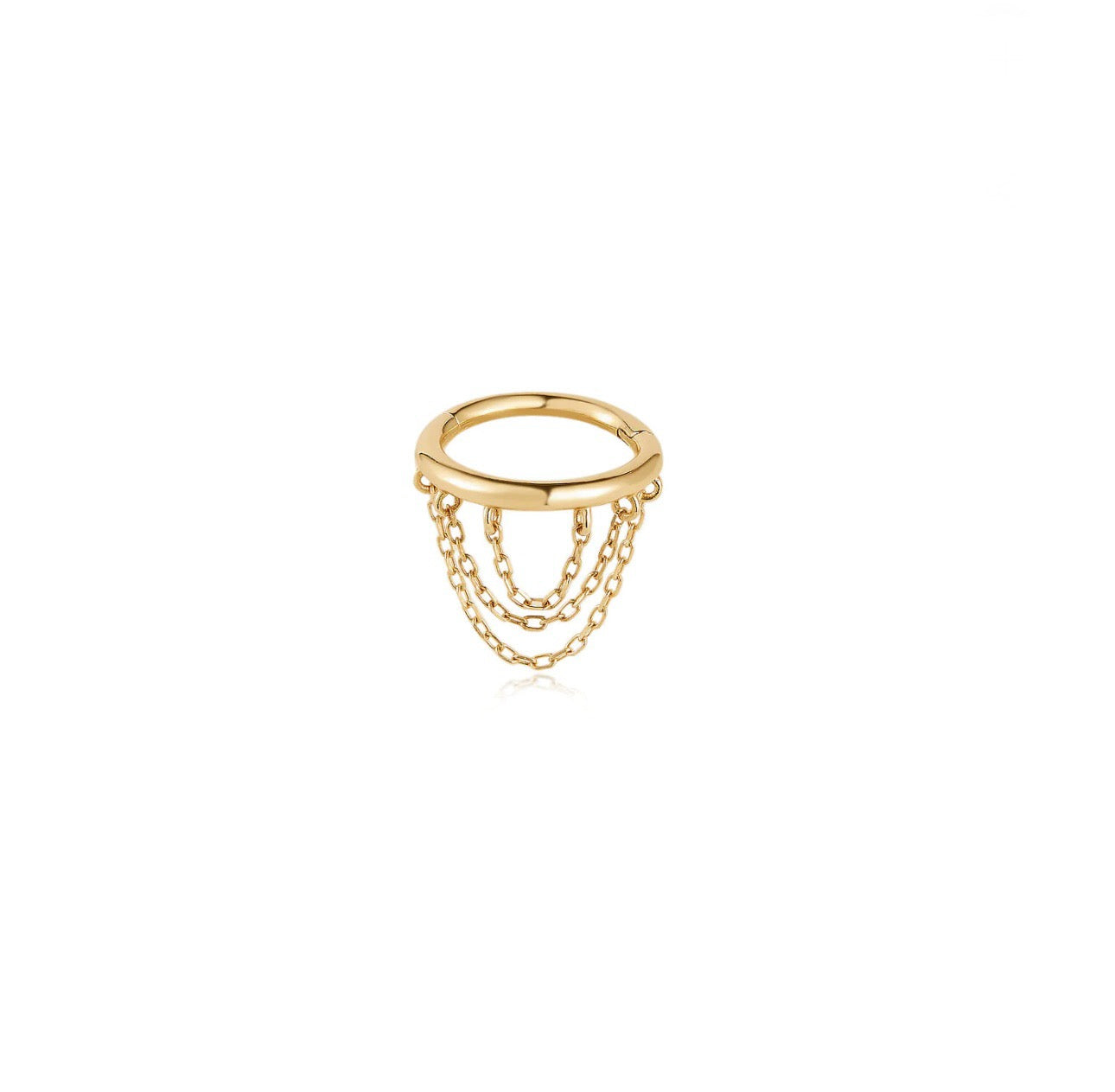 BROOKLYN | 14K Yellow Gold Triple Draped Chain Clicker Hoop
