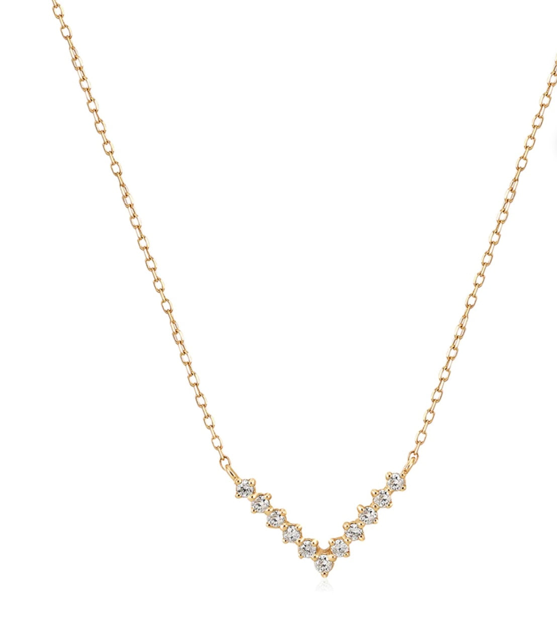 DREAM | 14K Yellow Gold Lab-Grown Diamond Wishbone Necklace
