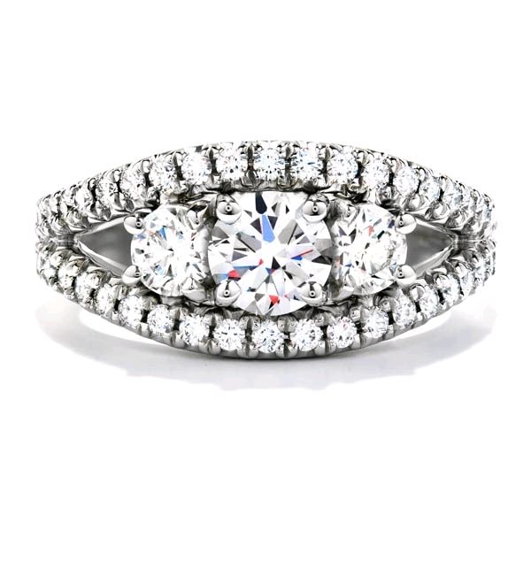 HEARTS ON FIRE | 18K White Gold 3 Stone Diamond Ring