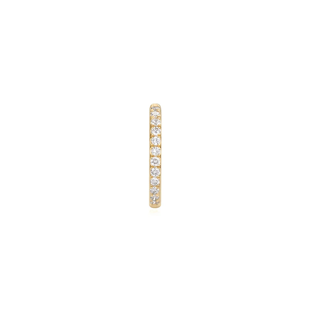 IMAN | 14K Yellow Gold Diamond Paperclip Huggie Hoop