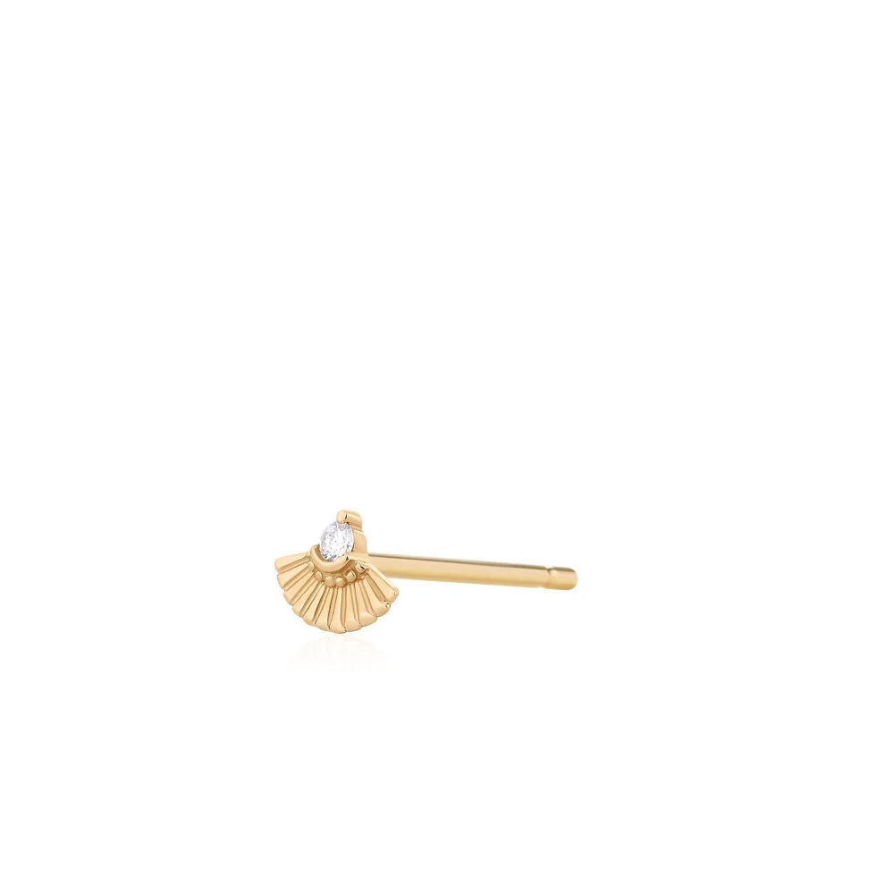 KATE | 14K Yellow Gold Diamond Fan Stud Earring