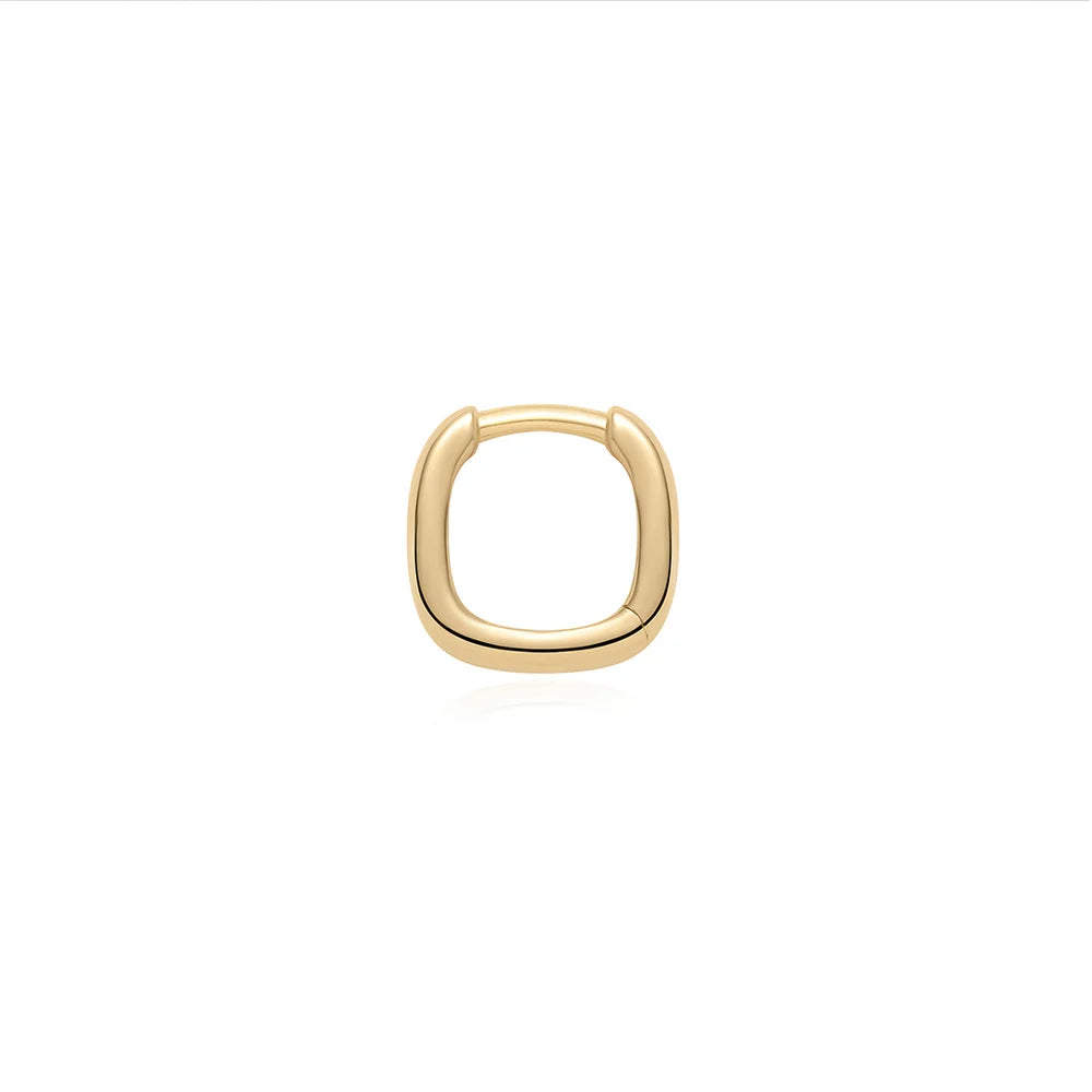 KIMORA | 14K Yellow Gold Wide Domed Huggie Hoop