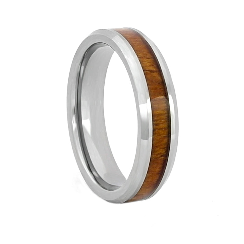 Tungsten Carbide - Koa Wood Inlay Men's Wedding Band