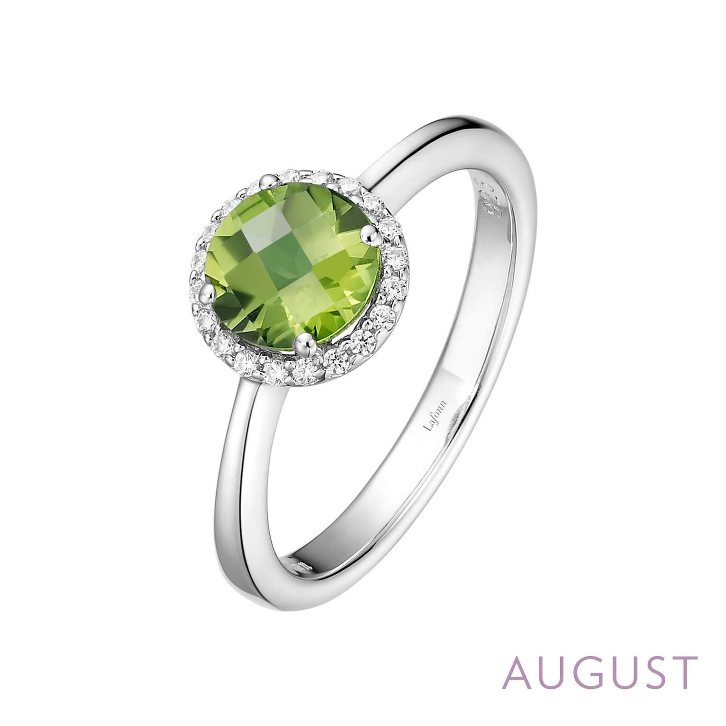 LAFONN | Sterling Silver Platinum Bonded Birthstone Halo Ring
