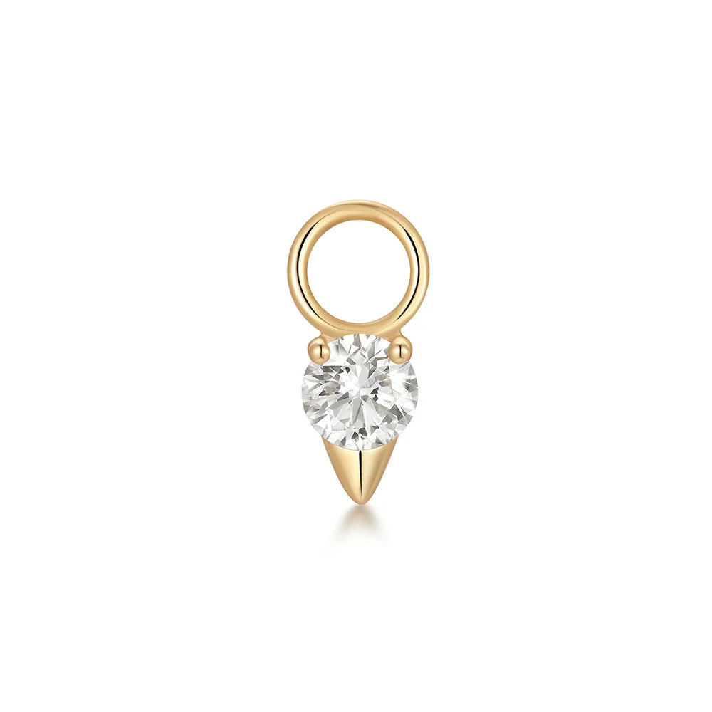 LUNA | 14K Yellow Gold Diamond Dagger Earring Charm
