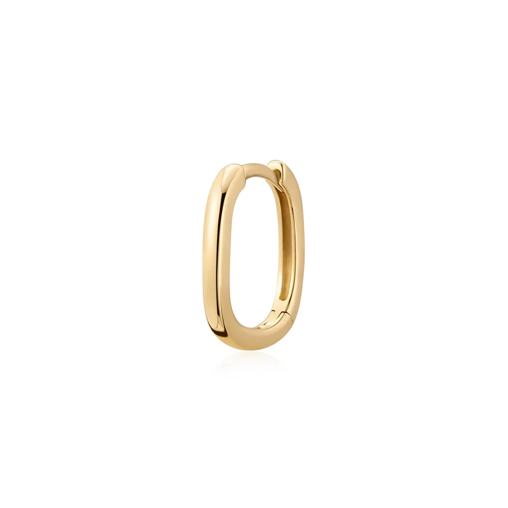 MARYKATE | 14K Yellow Gold Narrow Paperclip Huggie Hoop