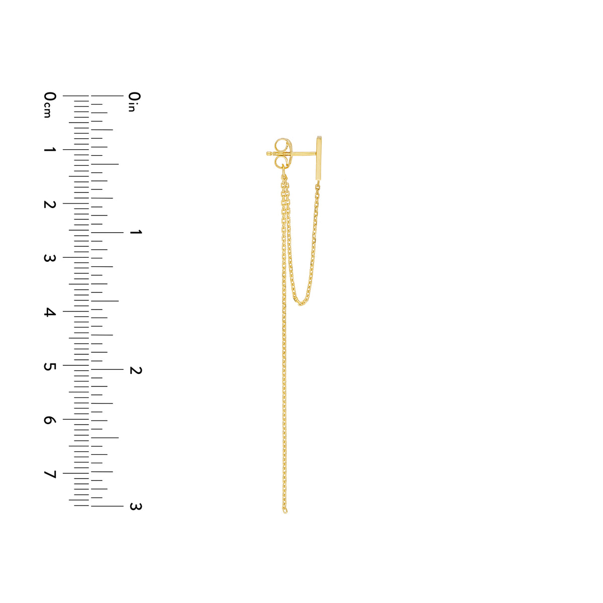 14K Yellow Gold Front to Back Earrings