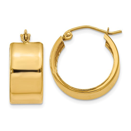 14K Yellow Gold Flat Hoops