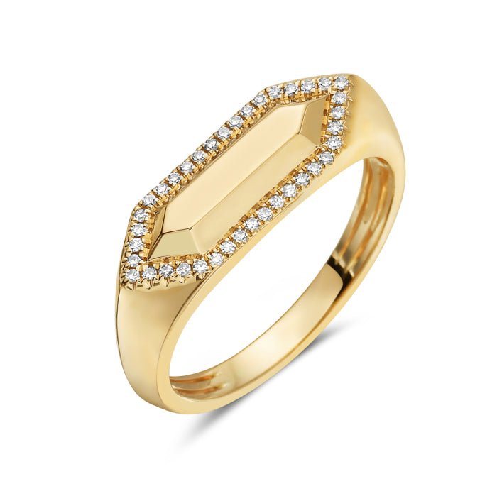 14k Yellow Gold East/West Diamond Ring