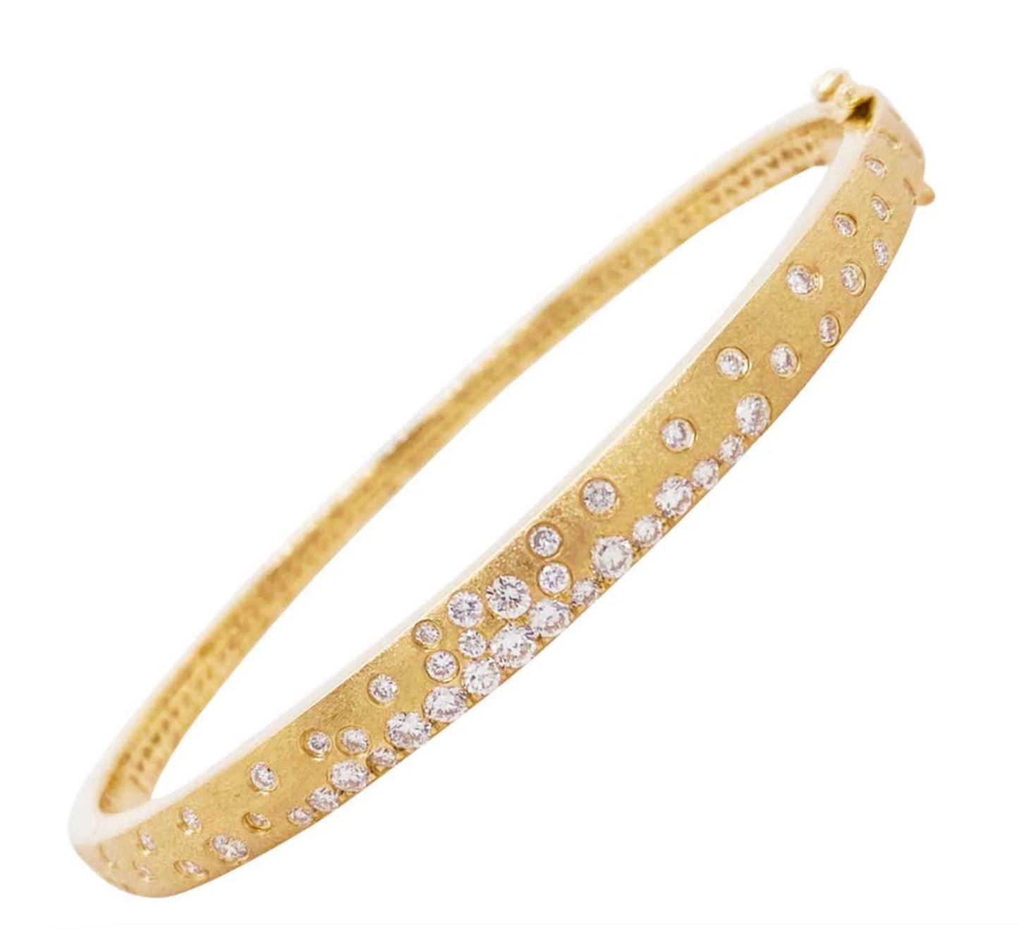 14K Yellow Gold Diamond Confetti Bangle Bracelet