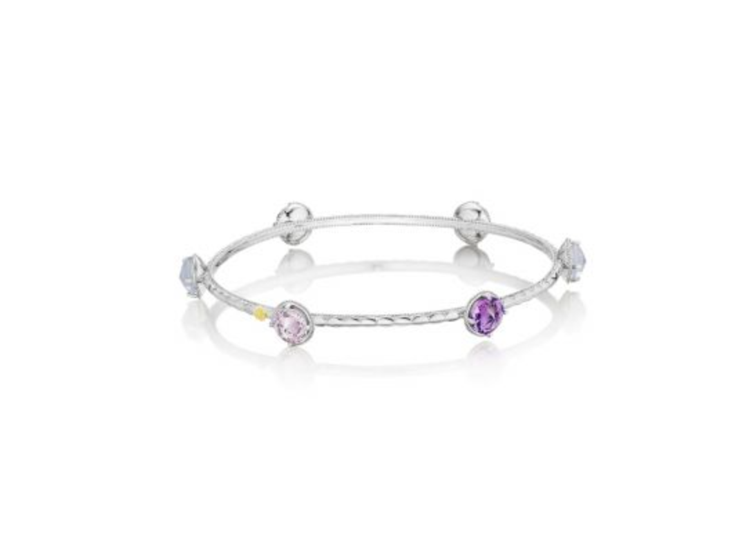 TACORI Sterling Silver Multi Amethyst & Chalcedony Bangle