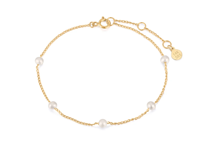 FERGIE | 14kyg Pearl Station Bracelet