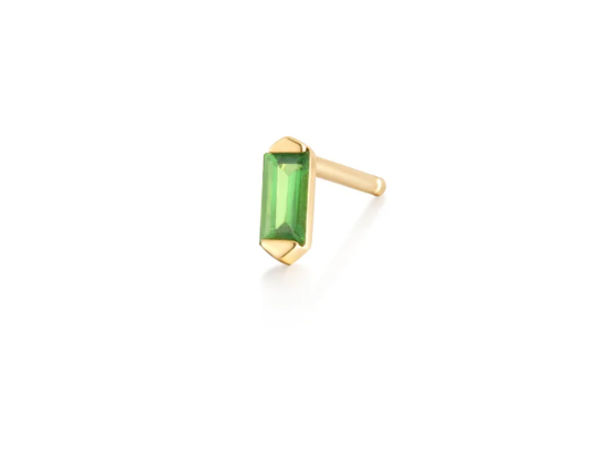 SAGE | 14kyg Tsavorite Baguette Stud