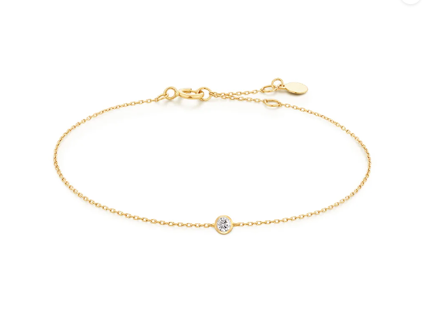 BELLE | 14K Yellow Gold Diamond Bezel Bracelet