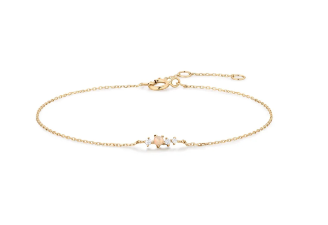 VENUS | 14K Yellow Gold Opal and Diamond Bracelet