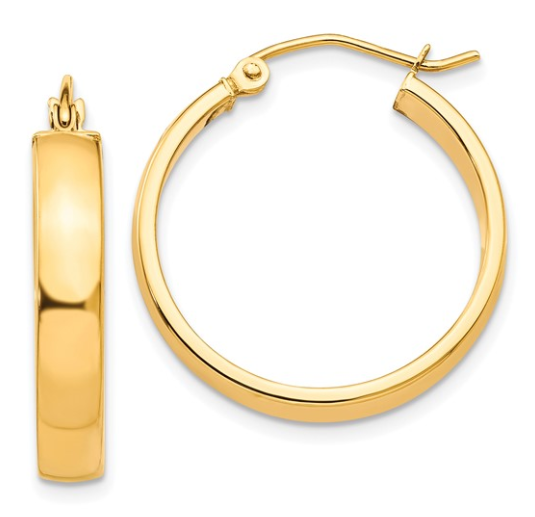 10K Yellow Gold Square Hoops