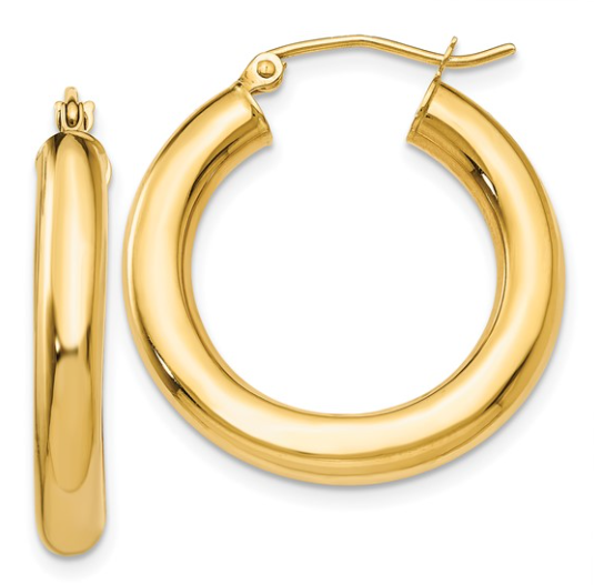 10K Yellow Gold Hoops - 4 x 25mm