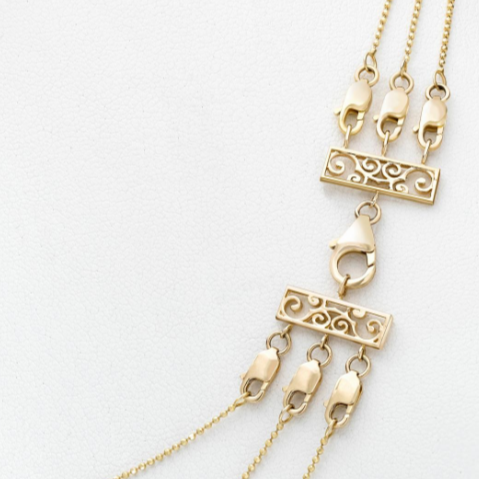 14K Yellow Gold Triple Necklace Clasp
