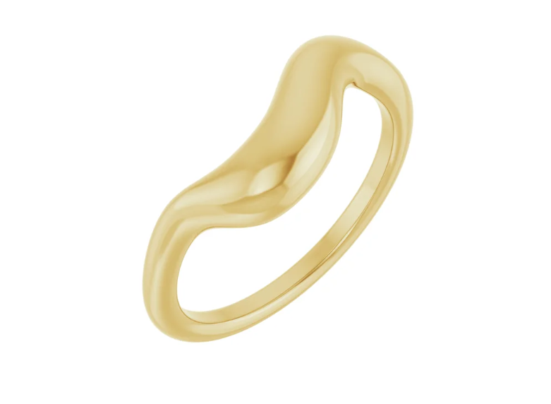 14K Yellow Gold Puffed Freeform Band