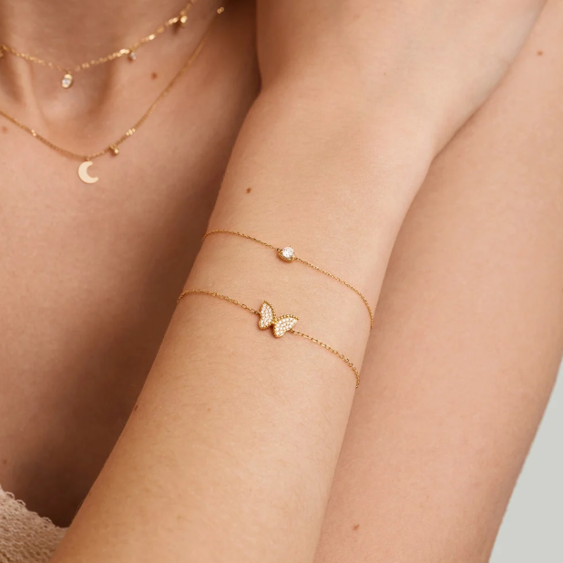 CLEMENTINE | 14K Yellow Gold Lab Grown Diamond Solitaire Bracelet