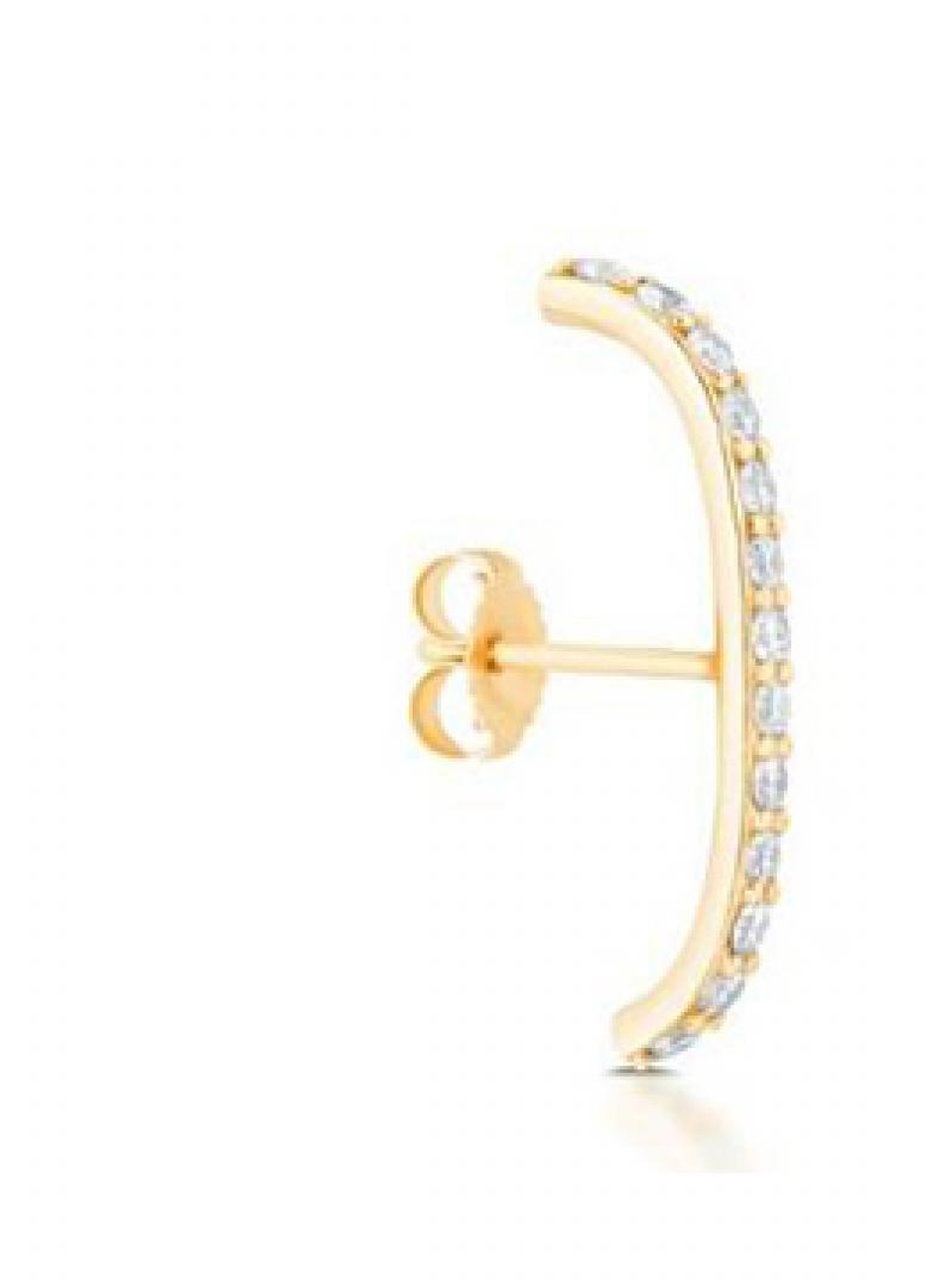 14K Yellow Gold Diamond Earring Cuff