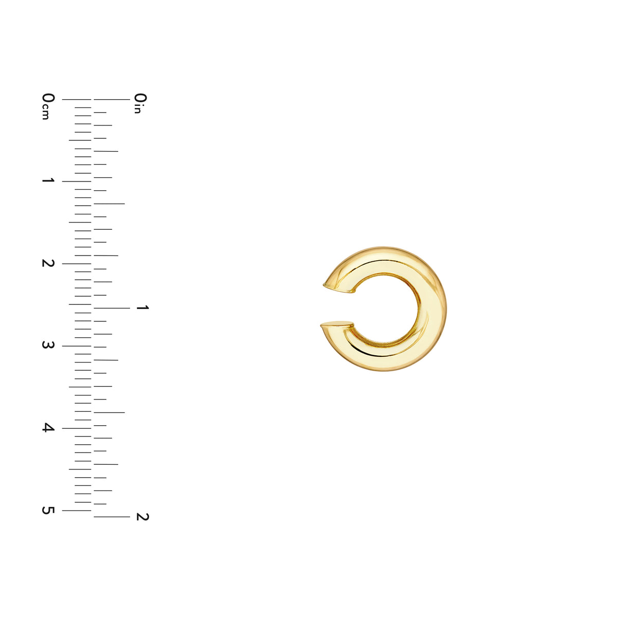 14K Yellow Gold Puffed Ear Cuff