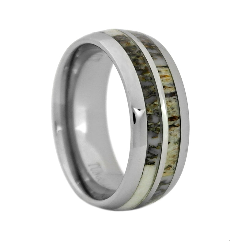 Tungsten Carbide - Antler Inlay Men's Wedding Band
