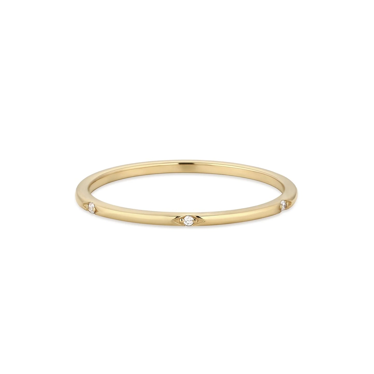 VOGUE | 14K Yellow Gold Spaced Diamond Band