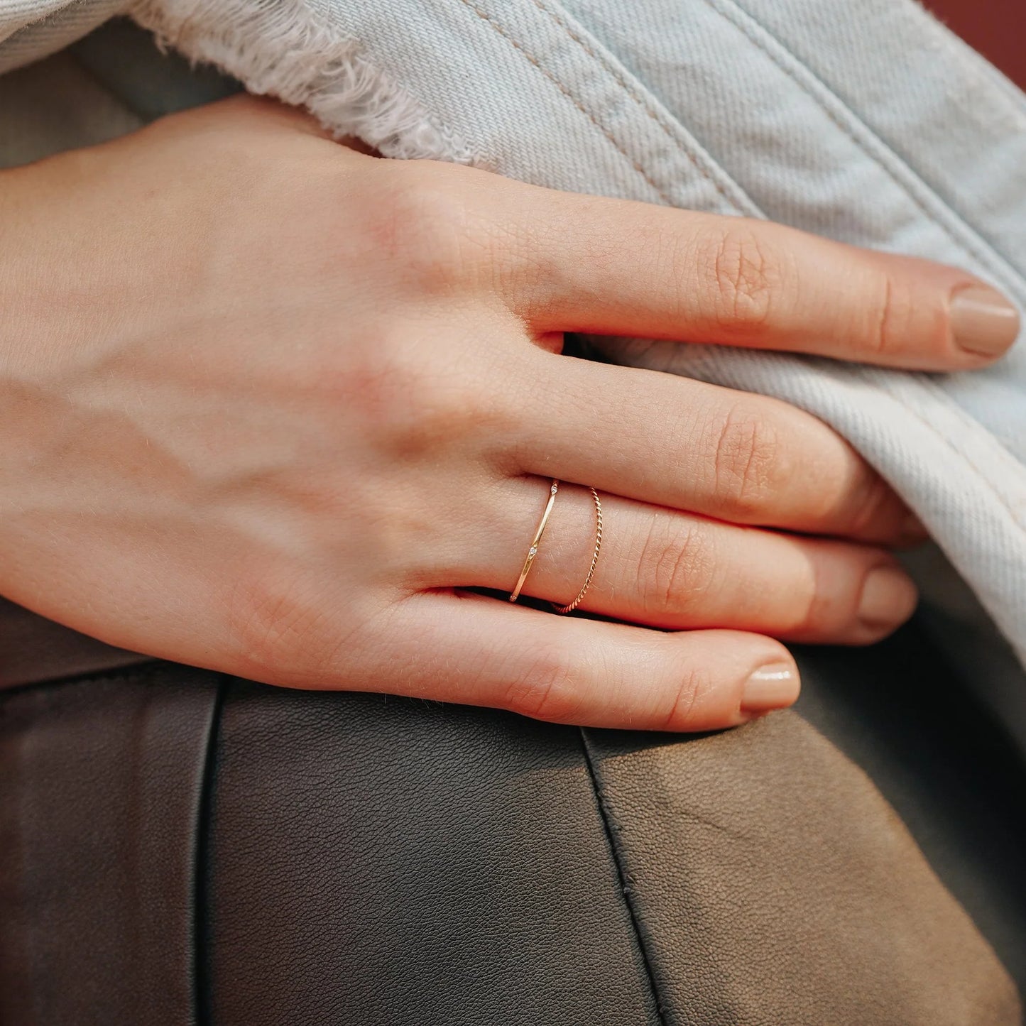 VOGUE | 14K Yellow Gold Spaced Diamond Band