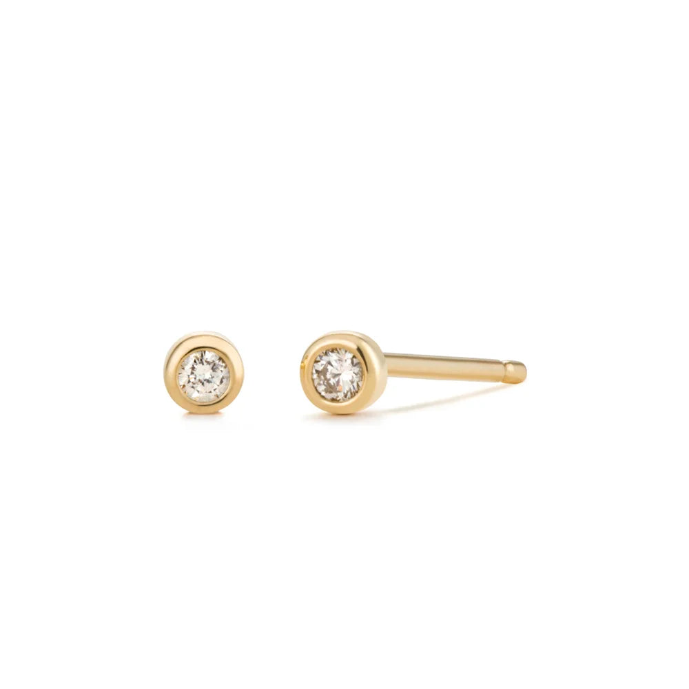 GERI 14kyg Diamond Bezel Studs